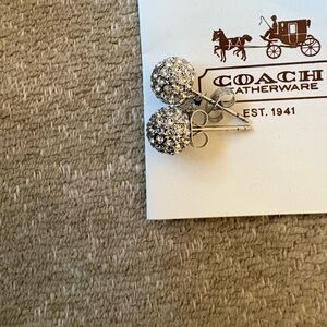 Coach Crystal Pavé Ball Stud Earrings - Silver-Tone
